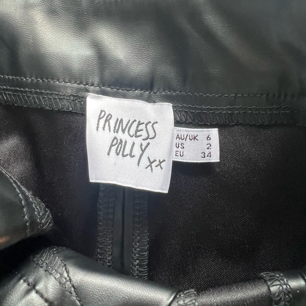 Princess Polly Trouble Pu Laced Up Pants Black - Picture 7 of 8
